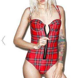 Current Mood: BRINKLEY PLAID ZIP SWIMSUIT